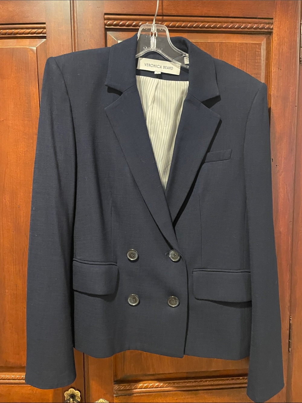 Veronica Beard Midnight Navy Double-Breasted Blazer